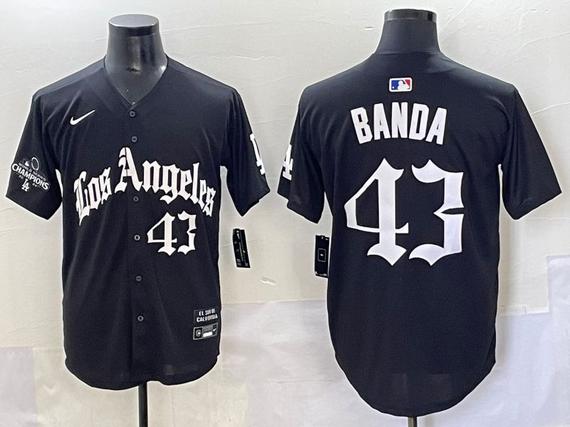 Men 2025 Los Angeles Dodgers #43 Banda Black Five generations Joint Name Nike MLB Jersey style 6->los angeles dodgers->MLB Jersey